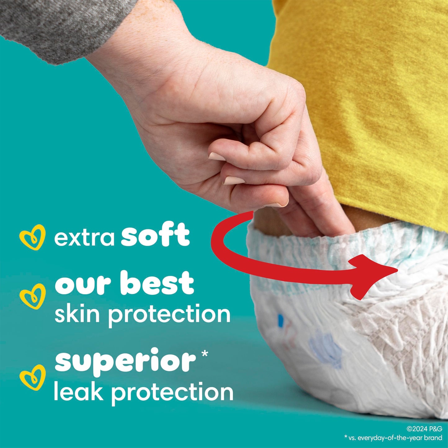 Pampers Swaddlers 360 Pull-On Diapers, Size 3, 70 Count for up to 100% Leakproof Skin Protection and Easy Changes