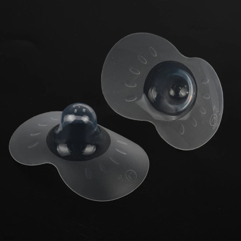 2pcs Silicone Nipple Protectors Feeding Mothers Nipple Shields Protection Cover Breastfeeding with Clear Carrying Case