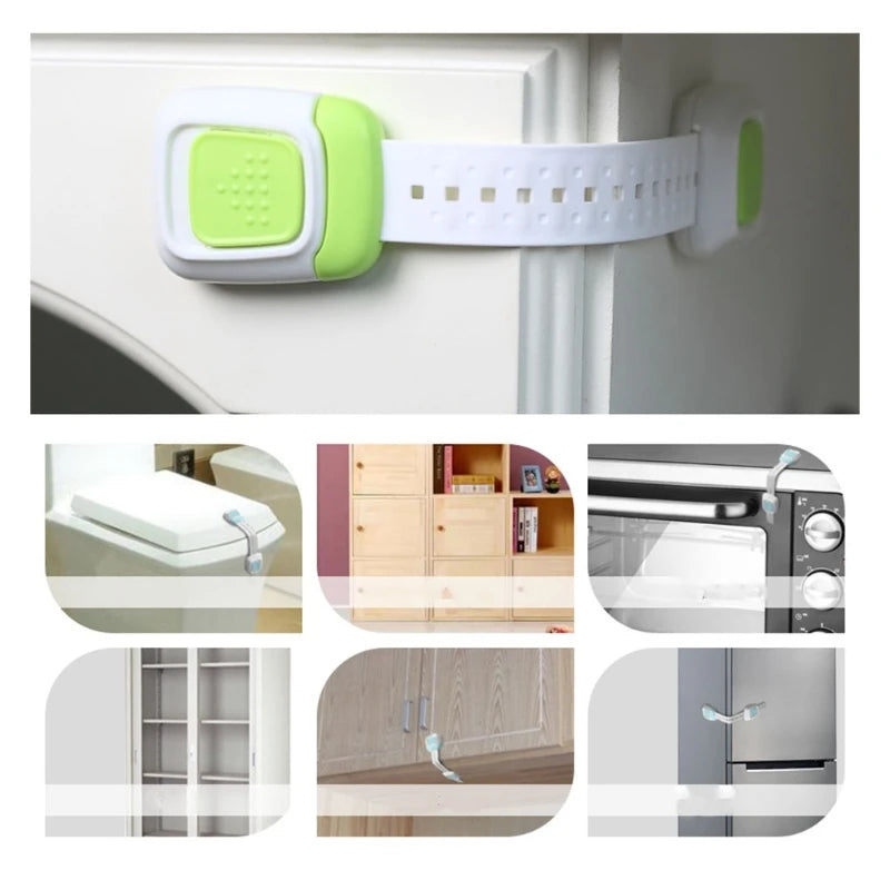 Baby Safety Lock Child-Proof Safety Strap Locks for Oven Trash Can No Drilling