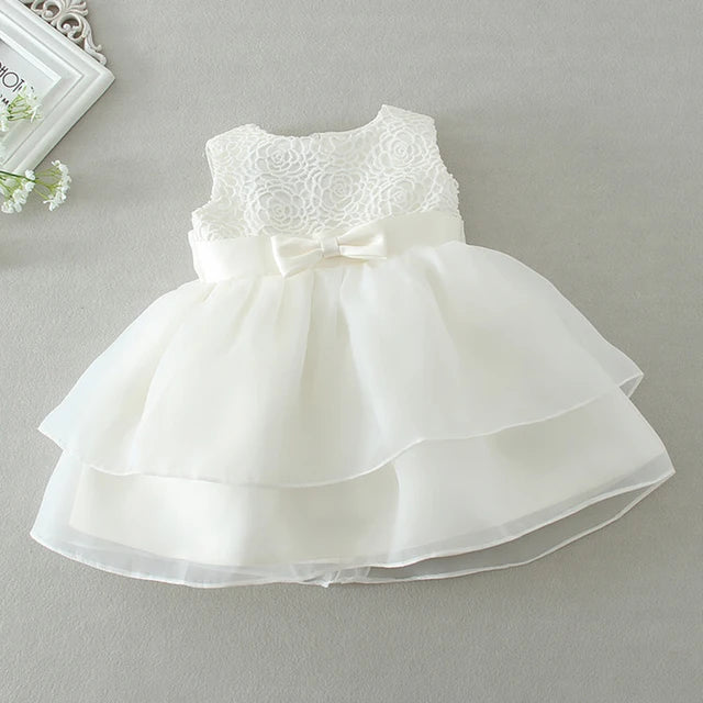Summer New Baby Girl Dress Big Bow Baptism Dress for Girls First Year Birthday Party Wedding Dress Baby Clothes Tutu Fluffy Gown