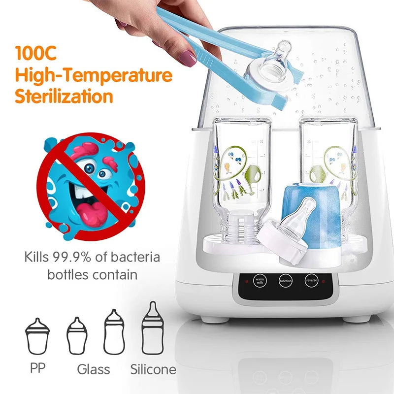 Efficient 6-In-1 Baby Bottle Sterilizer and Warmer - Safe, Easy to Use, and Durable
