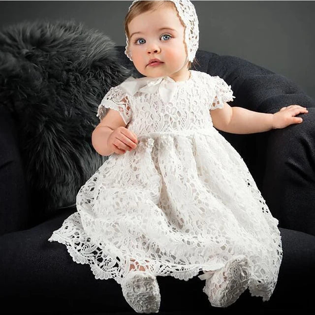 Summer New Baby Girl Dress Big Bow Baptism Dress for Girls First Year Birthday Party Wedding Dress Baby Clothes Tutu Fluffy Gown