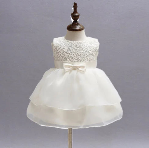 Summer New Baby Girl Dress Big Bow Baptism Dress for Girls First Year Birthday Party Wedding Dress Baby Clothes Tutu Fluffy Gown