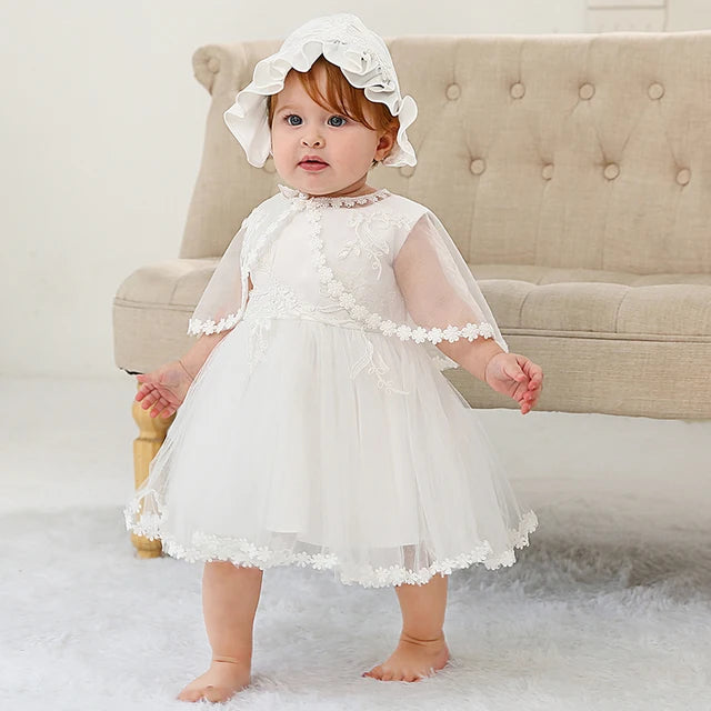 Summer New Baby Girl Dress Big Bow Baptism Dress for Girls First Year Birthday Party Wedding Dress Baby Clothes Tutu Fluffy Gown