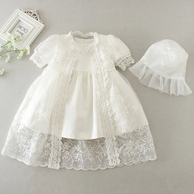 Summer New Baby Girl Dress Big Bow Baptism Dress for Girls First Year Birthday Party Wedding Dress Baby Clothes Tutu Fluffy Gown
