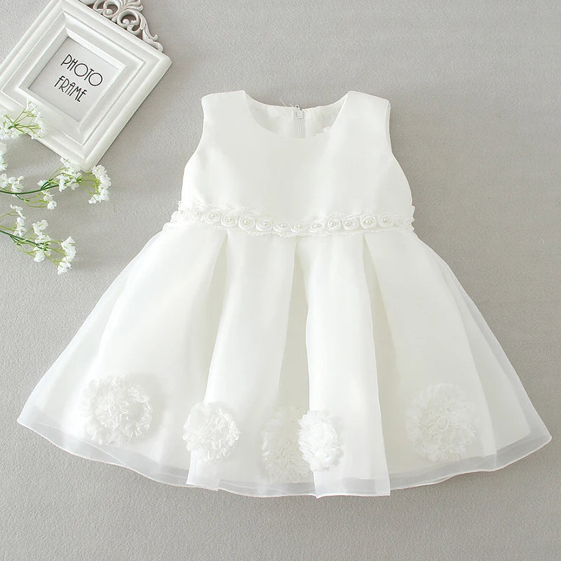 Summer New Baby Girl Dress Big Bow Baptism Dress for Girls First Year Birthday Party Wedding Dress Baby Clothes Tutu Fluffy Gown