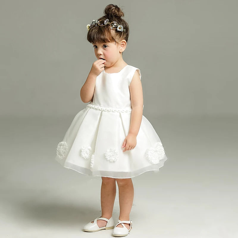 Summer New Baby Girl Dress Big Bow Baptism Dress for Girls First Year Birthday Party Wedding Dress Baby Clothes Tutu Fluffy Gown